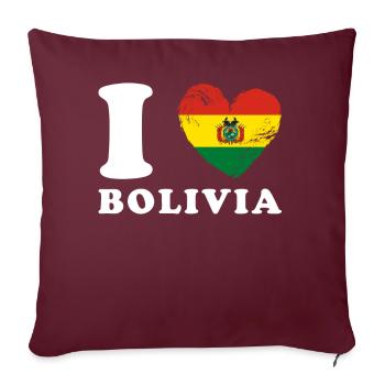 J’adore la Bolivie - Housse de coussin décorative 45 x 45 cm - bordeaux - Devant