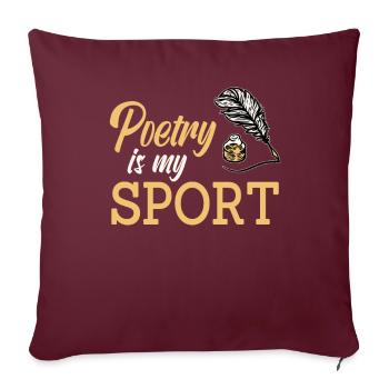 La poésie est mon sport - Housse de coussin décorative 45 x 45 cm - bordeaux - Devant