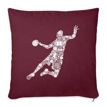 Handball Handballer Handballspieler Männer - Sofakissenbezug 45 x 45 cm - Burgunderrot - Vorne