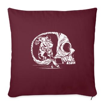 Joueurs de hockey sur glace et joueurs de hockey sur glace Skull - Housse de coussin décorative 45 x 45 cm - bordeaux - Devant