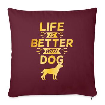 fier propriétaire de chien disant - Housse de coussin décorative 45 x 45 cm - bordeaux - Devant