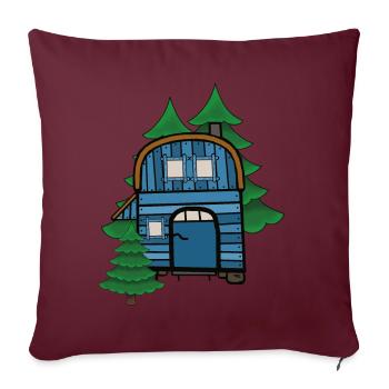 Freak Nature Lovers Construction Trailer Camping House Cabin - Housse de coussin décorative 45 x 45 cm - bordeaux - Devant