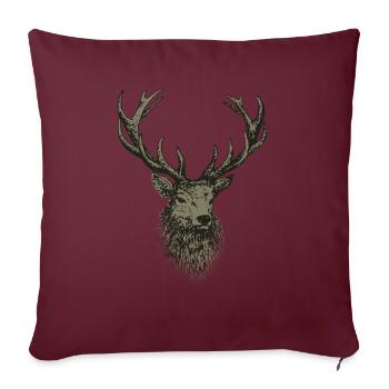 Jäger Shirt Herren Jagd Hirsch - Sofakissenbezug 45 x 45 cm - Burgunderrot - Vorne