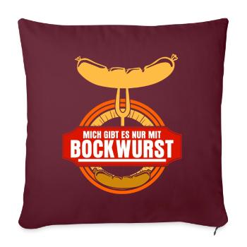 Bockwurst Wurst Würstchen Bratwurst - Sofakissenbezug 45 x 45 cm - Burgunderrot - Vorne