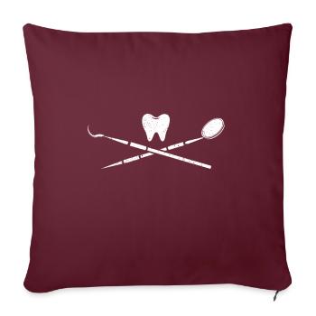 Zahnarzt Geschenk Zahn Dentist Dental Doktor Zähne - Sofakissenbezug 45 x 45 cm - Burgunderrot - Vorne