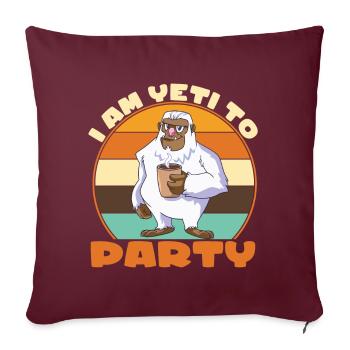 Bigfoot Sasquatch Yeti - Housse de coussin décorative 45 x 45 cm - bordeaux - Devant