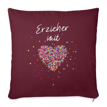 Erzieher Kindergarten Kita Kiga Kindergärtner - Sofakissenbezug 45 x 45 cm - Burgunderrot - Vorne