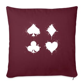 Joueurs de poker Casino Cartes de poker Joueurs de poker - Housse de coussin décorative 45 x 45 cm - bordeaux - Devant