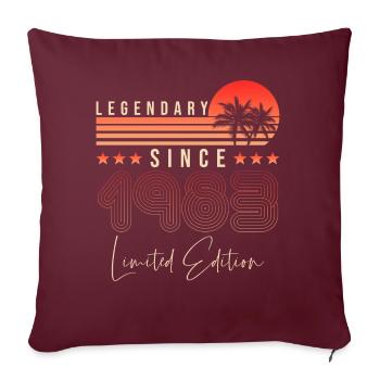 Légendaire depuis 1983 - Housse de coussin décorative 45 x 45 cm - bordeaux - Devant