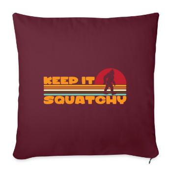 Bigfoot Sasquatch Yeti - Housse de coussin décorative 45 x 45 cm - bordeaux - Devant