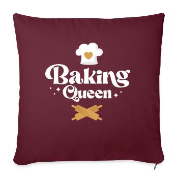 Bake Baking Baking Queen - Sofakissenbezug 45 x 45 cm - Burgunderrot - Vorne