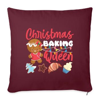 Bake Baking Christmas Gingerbread - Sofakissenbezug 45 x 45 cm - Burgunderrot - Vorne