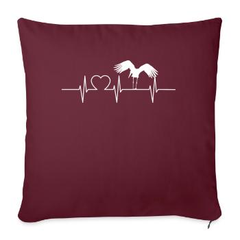 Cigognes Cigognes Heartbeat ECG Heartbeat Stork - Housse de coussin décorative 45 x 45 cm - bordeaux - Devant