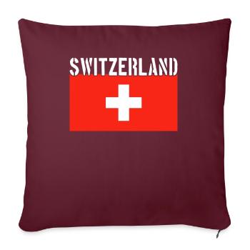 Drapeau de la Suisse - Housse de coussin décorative 45 x 45 cm - bordeaux - Devant