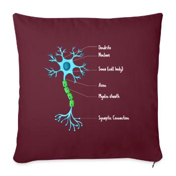 Anatomie des neurones Neuroscience Neurologue - Housse de coussin décorative 45 x 45 cm - bordeaux - Devant