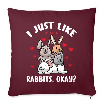 Lapin Amour Lapin Amoureux Carnickel Propriétaire - Housse de coussin décorative 45 x 45 cm - bordeaux - Devant