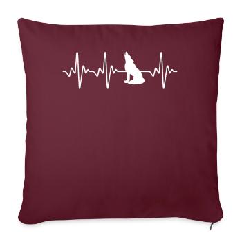 Battement de cœur de loup - Housse de coussin décorative 45 x 45 cm - bordeaux - Devant