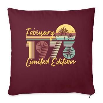 Février 1973 Édition limitée - Housse de coussin décorative 45 x 45 cm - bordeaux - Devant