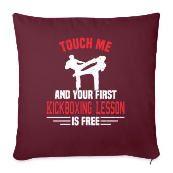 Kickboxing Kickboxer Martial Arts Boxer Sparring - Sofakissenbezug 45 x 45 cm - Burgunderrot - Vorne