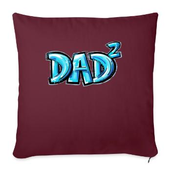 Schwangerschaftsankündigung Papa zum zweiten Mal - Sofakissenbezug 45 x 45 cm - Burgunderrot - Vorne