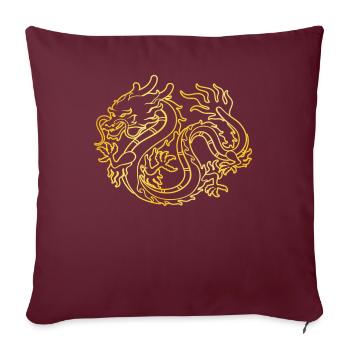 Dragon chinois - Housse de coussin décorative 45 x 45 cm - bordeaux - Devant