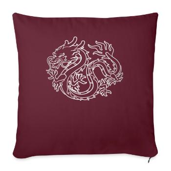 Dragon chinois - Housse de coussin décorative 45 x 45 cm - bordeaux - Devant