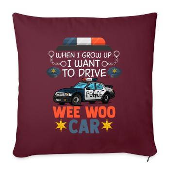 La voiture Wee Woo roule pour un avenir - Housse de coussin décorative 45 x 45 cm - bordeaux - Devant