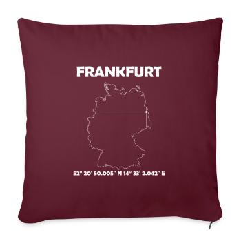 Frankfurt (Oder) Map - Sofa pillowcase 17,3'' x 17,3'' (45 x 45 cm) - burgundy - Front