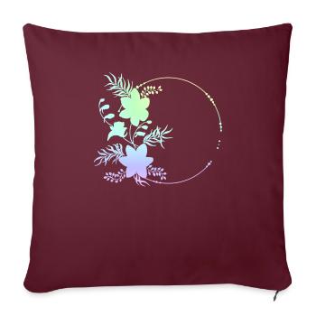 Kreisförmiger Rahmen Blumen Ornamenten - Sofakissenbezug 45 x 45 cm - Burgunderrot - Vorne