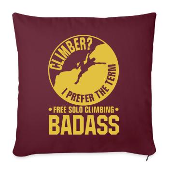 Free Solo klettern - Sofakissenbezug 45 x 45 cm - Burgunderrot - Vorne