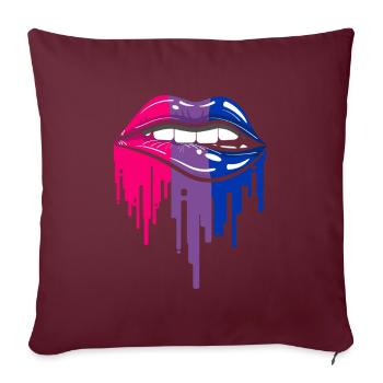 Bisexuelle Lippen - Sofakissenbezug 45 x 45 cm - Burgunderrot - Vorne