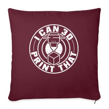 Je peux imprimer cette 3D - Housse de coussin décorative 45 x 45 cm - bordeaux - Devant