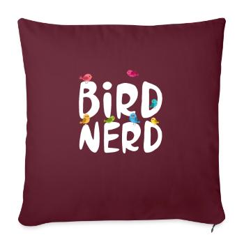 Ornithologie - Housse de coussin décorative 45 x 45 cm - bordeaux - Devant