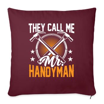 Ils m’appellent M. BRICOLAGE bricolage artisanat - Housse de coussin décorative 45 x 45 cm - bordeaux - Devant
