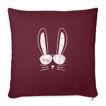 Lapin Lapin Lapin Pâques Cadeau à longues oreilles - Housse de coussin décorative 45 x 45 cm - bordeaux - Devant