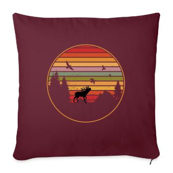 Moose Vintage Sunset Orignal scandinave - Housse de coussin décorative 45 x 45 cm - bordeaux - Devant