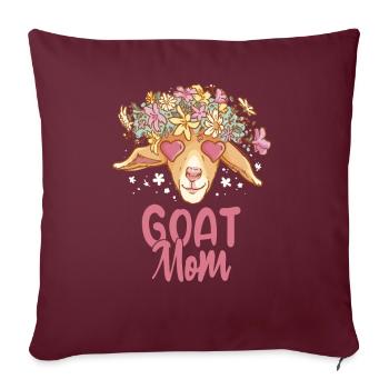 Chèvre Mère Chèvre Mère Chèvre Chèvre Domestique Chèvre - Housse de coussin décorative 45 x 45 cm - bordeaux - Devant