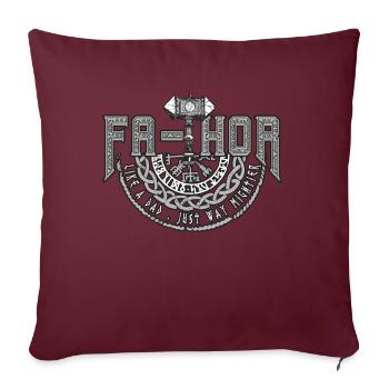 Herren Fathor - Vatertag Vatertagsgeschenk Viking - Sofakissenbezug 45 x 45 cm - Burgunderrot - Vorne