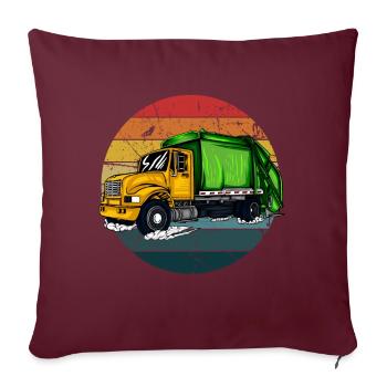 Garbage Man Cadeau Garbage Collection Waste Profession - Housse de coussin décorative 45 x 45 cm - bordeaux - Devant