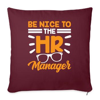 Soyez gentil avec le responsable rh rh ressources humaines - Housse de coussin décorative 45 x 45 cm - bordeaux - Devant
