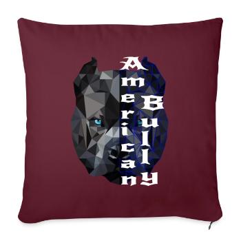 American Bully ligne bleue Design - Housse de coussin décorative 45 x 45 cm - bordeaux - Devant