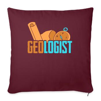 Géologue Géologie Étudiant Géologie Professeur de géologie - Housse de coussin décorative 45 x 45 cm - bordeaux - Devant