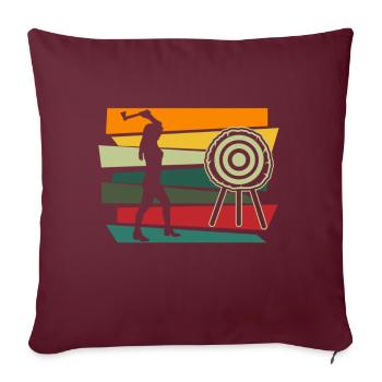Lancer de hache Lancer de hache Axe Axe Cadeau - Housse de coussin décorative 45 x 45 cm - bordeaux - Devant