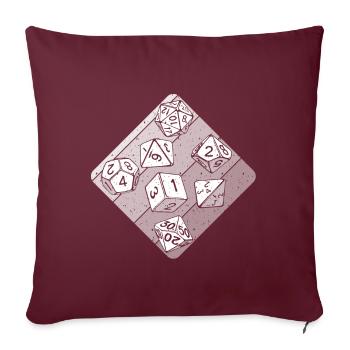 RPG Stylo et papier W20 Dés jeu de rôle Geek Dice - Housse de coussin décorative 45 x 45 cm - bordeaux - Devant