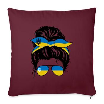 Ukraine Girl Stirnband Starke Frau Dutt Ukraine - Sofakissenbezug 45 x 45 cm - Burgunderrot - Vorne