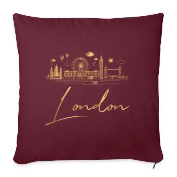 Londres - Housse de coussin décorative 45 x 45 cm - bordeaux - Devant