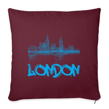 Londres - Housse de coussin décorative 45 x 45 cm - bordeaux - Devant