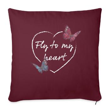 Butterfly Flower Shop Pépinière - Housse de coussin décorative 45 x 45 cm - bordeaux - Devant