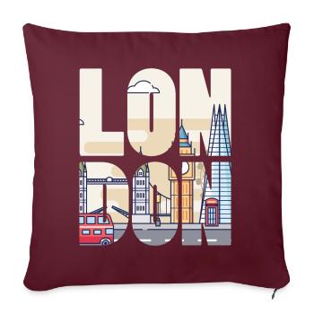 Londres - Housse de coussin décorative 45 x 45 cm - bordeaux - Devant