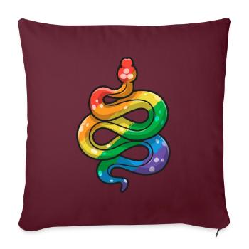 LGBT Pride Snake DRAPEAU LGBTQ Couleurs Gay Pride - Housse de coussin décorative 45 x 45 cm - bordeaux - Devant